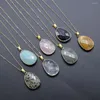 Chains 5PCS Wholesale Price Natural Semi Precious Stone Water Drop Shape Faceted Pendant Necklace Clavicle For Jewelry Accessorie