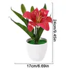 Decorative Flowers 1PC High Quality Plastic Table Ornament Home El Decoration Fake Plants Garden Arrangement Artificial Lily Flower Bonsai