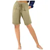 Pantaloncini da donna in cotone da donna a vita alta casual da donna scorrevole in maglia softball con elastico