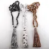 Pendanthalsband MOODPC Fashion Bohemian Tribal Jewelry Stone Long Knoted Tassel For Women Pärlor Halsband