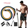 Resistance Bands 11Pcs Elastic Band Pull Rope Set Expander Tubes Rubber Stretch Training Physical Therapy Gyms Workout 100LB 230617