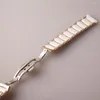 Uhrenarmbänder, Quarz-Armband, Armbänder, Silber, Gold, Roségold, Edelstahl, umwickelt, Keramik, Weiß, 20 mm, 22 mm, Schmetterlingsschnalle