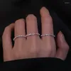 Cluster-Ringe, trendiger 925er-Sterlingsilber-Bling-Cocktail-Ring für Frauen, einfacher täglicher Schmuck, Unisex-Partner