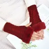 Cycling Gloves Stylish Hand Warmer Women Men Twist Crochet Knitted Fingerless Winter Warm Solid Color Wrist