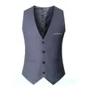 Blazers Black Grey Navy Blue Vests for Men Slim Fit Suit Male Waistcoat Gilet Homme Casual Sleeveless 형식 비즈니스 재킷