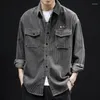 Mannen Casual Shirts Corduroy Shirt Mannen Lente Herfst Losse Plus 4XL Tooling Jas Lange Mouw Top Denim Jasje blouses Designer Kleding