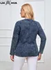 uitloper Lih Hua Dames Plus Size Denim Jas Herfst Katoen Geweven Casual Mode Jas Met Lange Mouwen