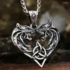 Pendant Necklaces Steel Soldierman Accessories Personality Wolves Viking Amulet Lover Jewelry Necklace Rope Leather Stainless Charm