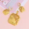 Ketting oorbellen set fs dubai gouden dames sieraden saoedi -Arabië Midden -Oosten Afrika huwelijksgeschenken koper holle
