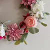 Decoratieve Bloemen 12 In Krans Kerst Benen Voor Voordeur Roze Lente Zomer Boerderij Thuis Muur Bruiloft