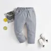 Byxor Spring och Autumn Kids Boys Cotton Pants For Baby Thin White Black Toddler Casual kläder 230617