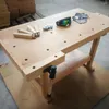 Ensembles d'outils à main professionnels Console d'établi multifonctionnel pour le travail du bois Bois de hêtre Bricolage Menuiserie manuelle Table solide avec pince