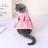 Vêtements Jupe de compagnie d'été Sumage à nœud arc rayé Joupe de chien schnauzer Bichon Cat jupe à nœud papillon jupe robe de chien mignon