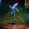 Trädgårdsdekorationer Solenergi utomhus Windmill Lamp Holiday Lights 32Led Spot Light Outdoor Garden Decor Windmill Waterproof Night Light 230617