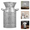 Vases Kettle Vase Decorative Flower Holder Desktop Iron Floral Container Shape Plants Galvanized Metal Bucket