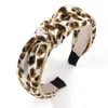 Hårklipp vintage Top Knot Leopard Bomullsband Hoop For Women Girls Trendy Cross Hairband Wholesale Accessories Headwear