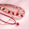 Подвесные ожерелья Purui y2k Творческое клубничное ожерелье Корейское бархат -красная веревка Кокер для женщин ювелирные украшения уличные подарки модные