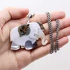 Kedjor Natural Abalone Shell Necklace Pendant Cartoon Elephant Shape Exquisite Charms för smycken Making Diy Accessories Gifts