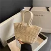 Beach Bags 2023 New Handwoven Handheld Bag Women's Vine Woven Vegetable Basket Small and Fresh Art Simple Style