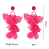 Dangle Chandelier Charming Boho Long Hanging Dangle Earrings Acrylic Beads Elegant Petal Yarn Cute Sweet Fairy Fashion Statement Jewelry For Women 230617