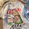 T-Shirts Harajuku cartoon small dinosaur letter printing shortsleeved Oneck Tshirt women loose y2k top summer niche couple tshirt women