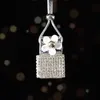 Pendentif de parfum de pièce de forage monté sur bouteille de parfum de diamant innovant avec corde de suspension pour décorations de voiture assainisseur d'air Qfjrd