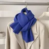 Écharpes couleur unie côtelé tricot écharpe pour femmes 2023 automne hiver épaissir chaud doux châles enveloppes femme laine longue