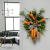 Decorative Flowers Artificial Easter Carrot Wreath Foam Carrots Wall Hanging Garland With Stripe Decor For Windows 7.5x4.3inch