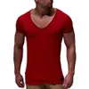 Vrijetijdsoverhemden voor heren V-hals T-shirts voor heren Zomer Tees Korte mouw Informeel Pullover Street Sports Sweatshirt Vakantie Effen Kleur Sneldrogende kleding 230617