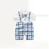 Pakken geboren Baby Baby Romper Zomer ShortSleeve Katoen Zacht Gentleman En Pilot Stijl OnePiece Jumpsuit Jongen Kleding 230617