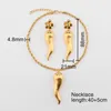 Ketting Oorbellen Set Vergulde Hip Hop Chili Peper Vorm Hanger Koper Vrouwen Mannen Hoge Kwaliteit Sieraden Accessoire