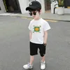 Enfants Designer Vêtements Ensembles Été Coton Top Qualité T-Shirt Pantalon Ensemble Marque Impression Enfants 2 Pièces Vêtements bébé Garçons Fille 2-7T Mode Petit Moyen Appare