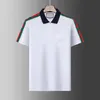 3XL Tamaño Multi bordado Polos Europa París Verano Ropa de marca ManLuxury Diseño de moda Mangas acanaladas Dobladillo dividido Polos elásticos Top Hombre