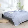 Blanket Solid Summer Towel Blanket Folds Cotton 200*230 150*200 Double-sided Yarn-dyed for Home Travel High Quality R230617