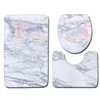 Mats 3 Piece Set Marble Floor Mat Door Mat Bathroom Carpet Waterproof Bathroom Carpets Toilet Seat Cover Floor Mat Bathroom Decor