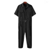 Men's Jeans Men's Men's Overalls Solid Color Jogging Streetwear Multi-pocket Lapel Casual Jumpsuits Fashion Loose