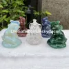 Geluk Rijkdom Symbolen Zitten Baby Olifant Sculptuur Decor Heerlijk Natuurlijk Groen Blauw Aventurijn Aardbei Kwarts Kristal Synthetisch Opaliet Dier Standbeeld Geschenken