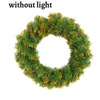 Fleurs décoratives couronne ronde artificielle grandes guirlandes avec porte lumineuse LED décor suspendu pour la maison noël bricolage 30cm