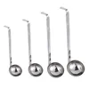 Spoons 4pcs Hanging Hook Ladle Stainless Steel Long Handle Heavy Duty Serve Soups For Kitchen Cooking Utensils