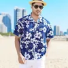 Casual overhemden voor heren Hawaï-stijl Bloemenpatroon Knop omhoog Vakantieshirt Korte mouw Strand Aloha Camisa Hawaiana Hombre Grote maten 5XL