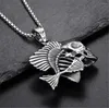 Pendant Necklaces 316L Stainless Steel Chain Alloy Hip Hop Necklace Skull Anchor Tiger Men's Punk Fashion Jewelry