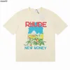 Męskie tshirty 2023 Koszula designerska Summer Mens T Shirt Womens Rhude Designers for Men Tops Lett Polos Haftowanie