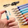 2st Mechanical Pencils With Pencil Sharpeners 2,0 mm utbytbara påfyllningar Automatiska Press Pens Korean Stationery Office Supplies