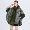 Sjaals Vrouwen Warm Nepbont Trim Laag Vest Truien Jas Koud Weer Open Voorzijde Capuchon Sjaals Europese Paisley Winter Poncho Capes