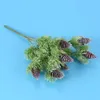 Fleurs décoratives 4 pièces fausses branches de pin de cèdre avec cônes artificiels arbustes en plastique faux buissons de verdure faisceaux centres de table