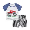 Günstige Kinder Jungen Sommer Kleidung Sets Kinder 2 stücke Kurzarm t-shirt Anzug Kleinkind Mädchen Baumwolle T Baby Kleidung 0 - 4 jahre