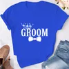 Męskie koszulki panny młodej i pary młode T-shirty Tops Wedding Party T-shirt żona i hubs Tshirt Już żonaty pasująca para topy koszulka 230617