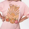 T-shirt Take It Easy Donna Stampa floreale anni '70 Slogan retrò T-shirt Vintage Boho Oversize Graphic Tshirt Estetica Tee Shirt Hippie Top