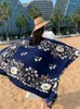Cachecóis femininos elegantes de verão, cachecol de seda, praia, xale longo, estampa floral vintage, protetor solar, bandana, hijab, mujer, cachecol boêmio, pareo