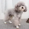 Ayakkabı Sonbahar Kış Köpek Ayakkabı Sıcak Kar Botları Su Geçirmez Kürk 4 PCS/Set Puppy Pamuklu Kaymaz Ayakkabı Chihuahua Pug